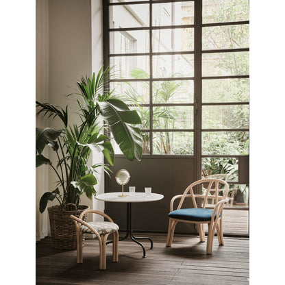 Bistra Dining Chair With Armrests Ebony Painted Rattan/Fustagno Limonta 001