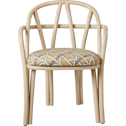 Bistra Dining Chair With Armrests Natural Lacquered Rattan/Reales Limonta 002