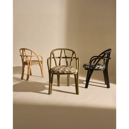 Bistra Dining Chair With Armrests Olive Stained Rattan/Reales Limonta 001