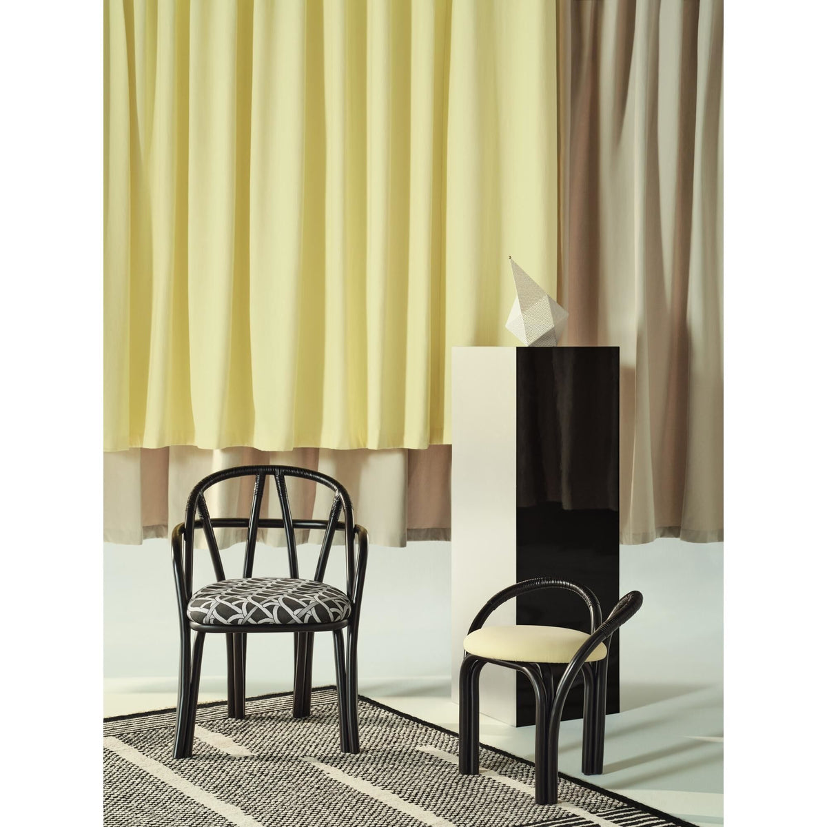 Bistra Dining Chair With Armrests Olive Stained Rattan/Fustagno Limonta 003