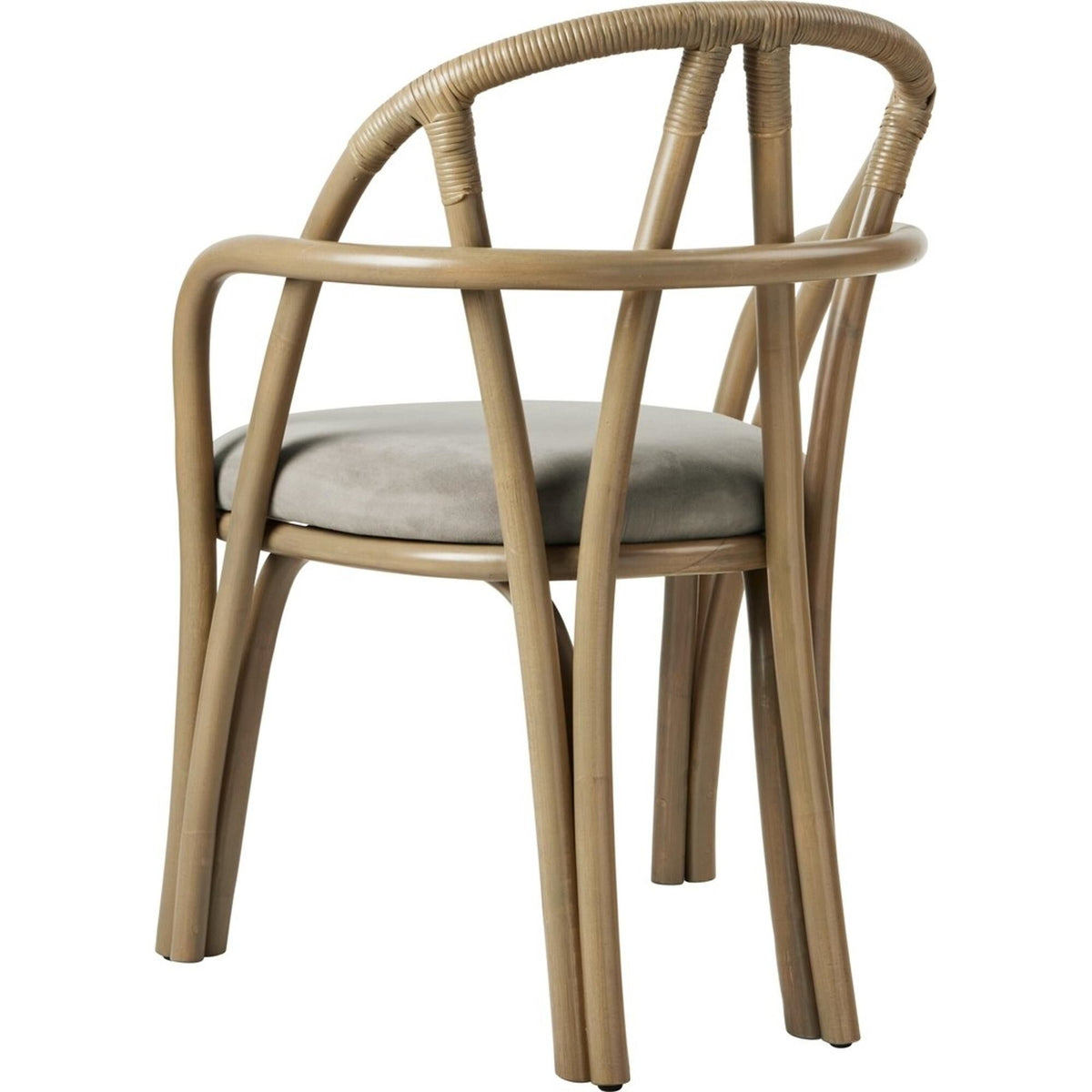 Bistra Dining Chair With Armrests Olive Stained Rattan/Fustagno Limonta 003