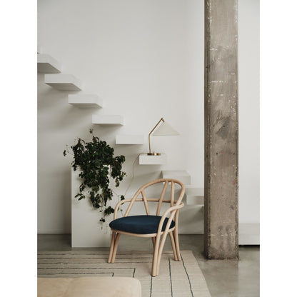 Bistra Dining Chair With Armrests Olive Stained Rattan/Fustagno Limonta 003