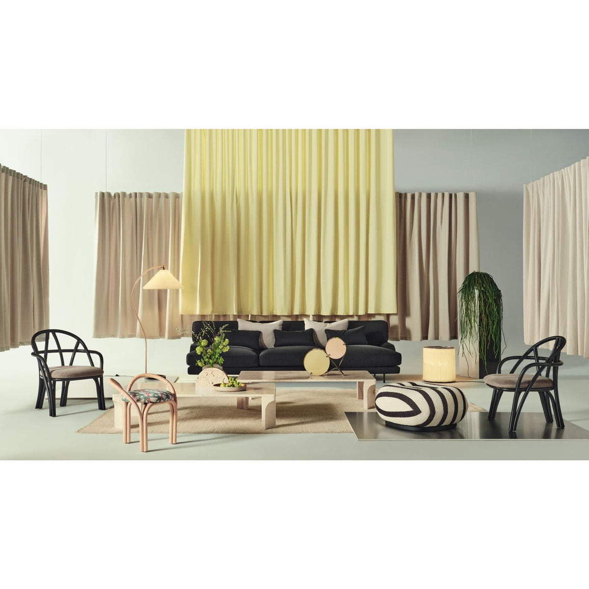 Bistra Dining Chair With Armrests Olive Stained Rattan/Fustagno Limonta 003