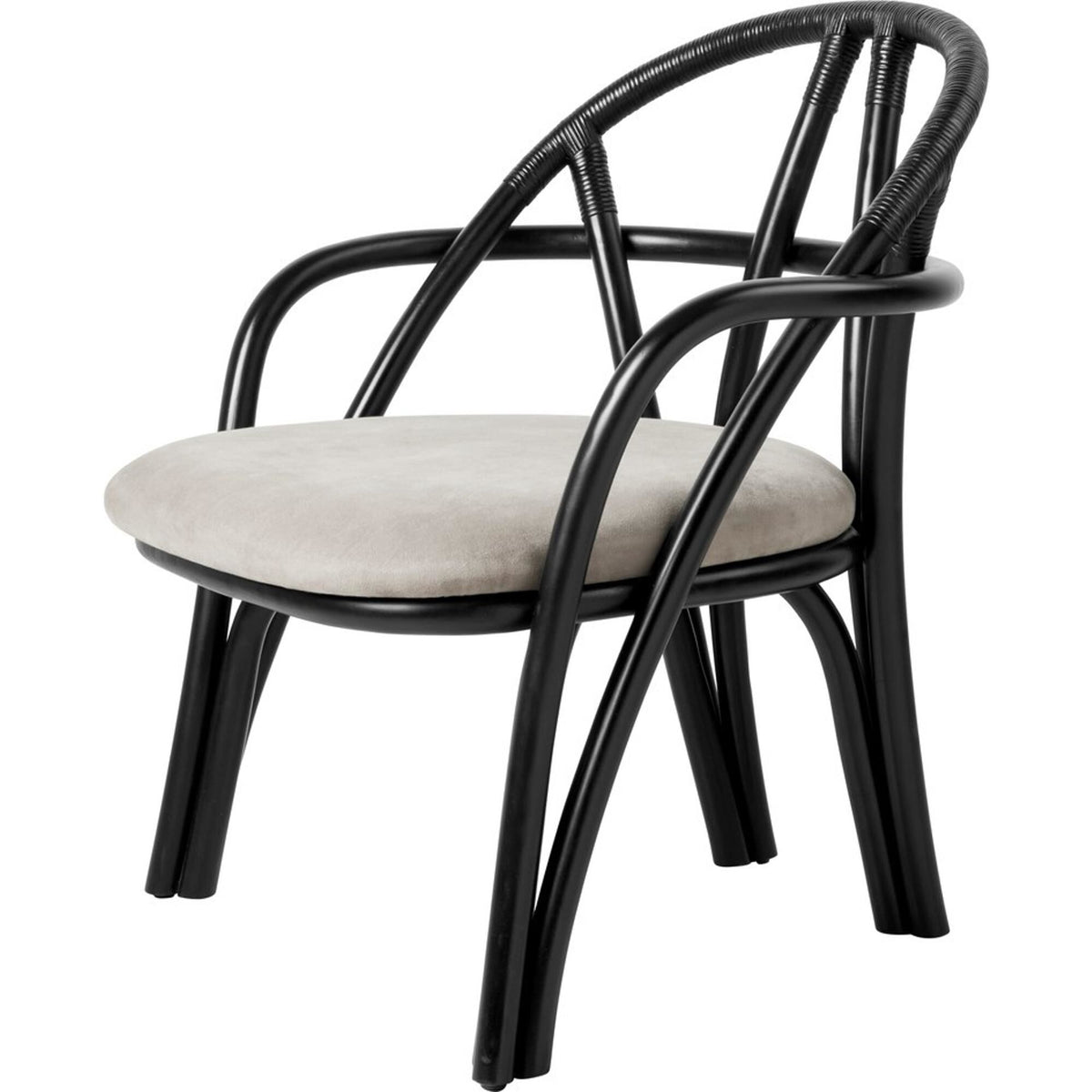 Bistra Armchair Ebony Painted Rattan/Fustagno Limonta 001