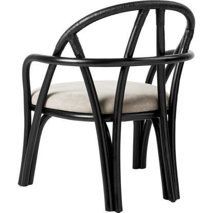 Bistra Armchair Ebony Painted Rattan/Fustagno Limonta 001