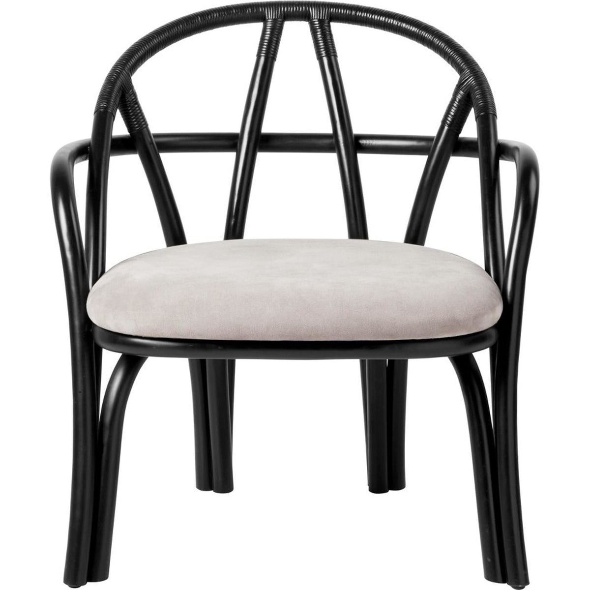 Bistra Armchair Ebony Painted Rattan/Fustagno Limonta 001