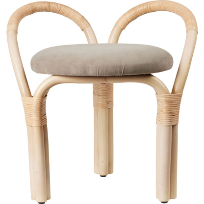 Bistra Stool Ebony Painted Rattan/Fustagno Limonta 001