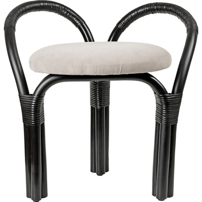 Bistra Stool Ebony Painted Rattan/Fustagno Limonta 001