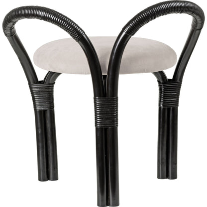 Bistra Stool Ebony Painted Rattan/Fustagno Limonta 001
