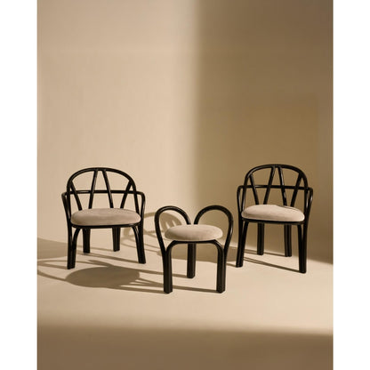 Bistra Stool Ebony Painted Rattan/Fustagno Limonta 001