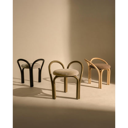 Bistra Stool Ebony Painted Rattan/Fustagno Limonta 001