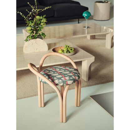 Bistra Stool Ebony Painted Rattan/Fustagno Limonta 001