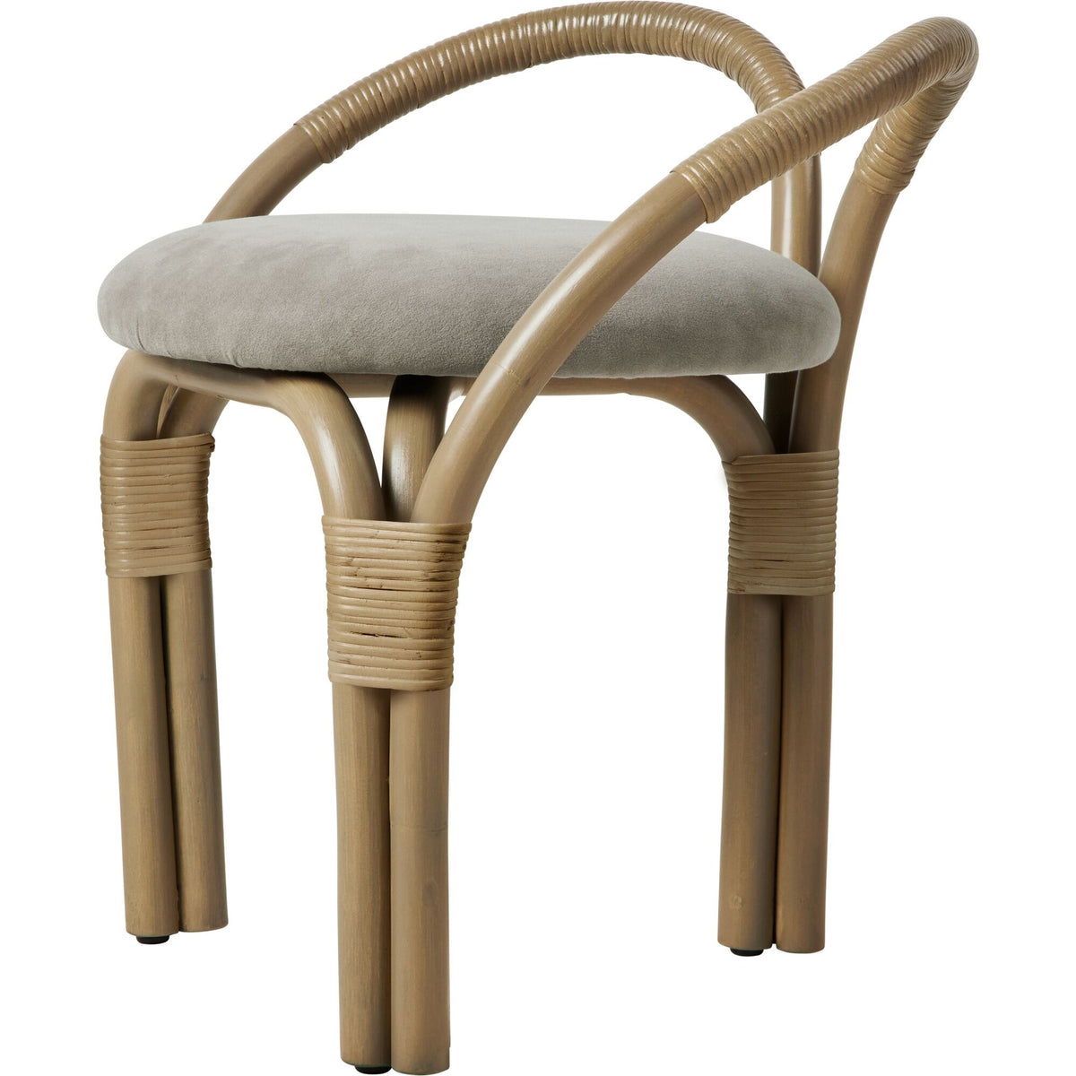 Bistra Stool Olive Stained Rattan/Fustagno Limonta 003