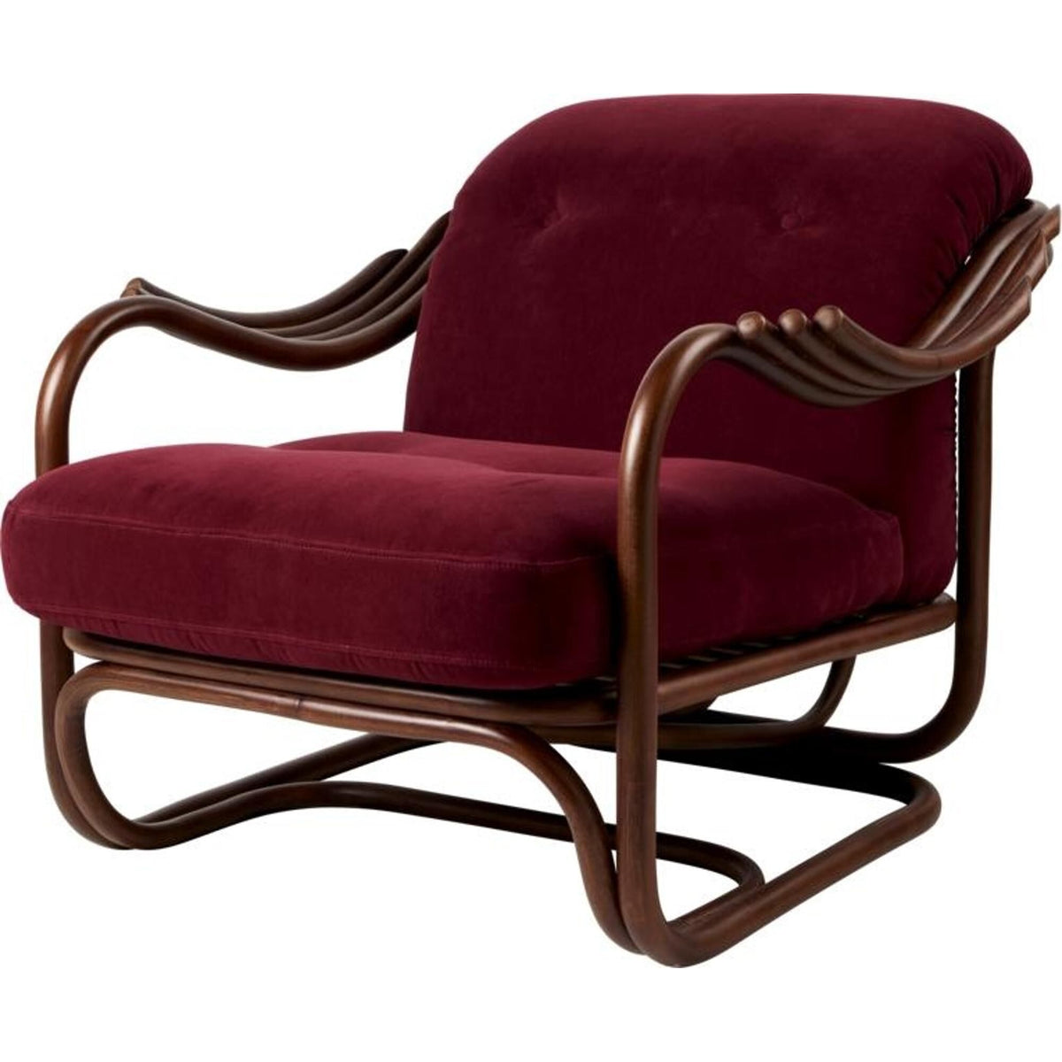 Poltrone Tria Armchair Dark Rattan/Bouclé 001