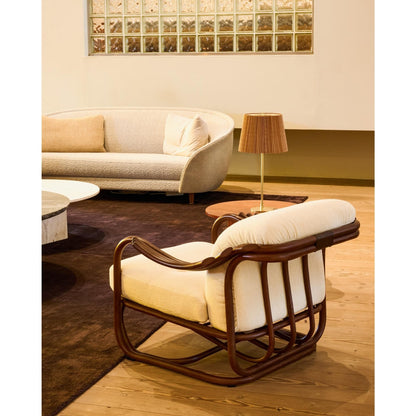 Poltrone Tria Armchair Dark Rattan/Bouclé 001