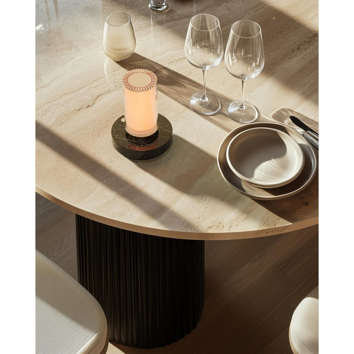 DCWédtions La Lampe Frechin Portable Lamp Gold/ Black Marble