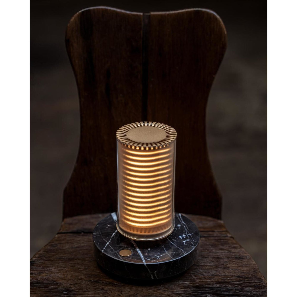 DCWédtions La Lampe Frechin Portable Lamp Gold/ Black Marble