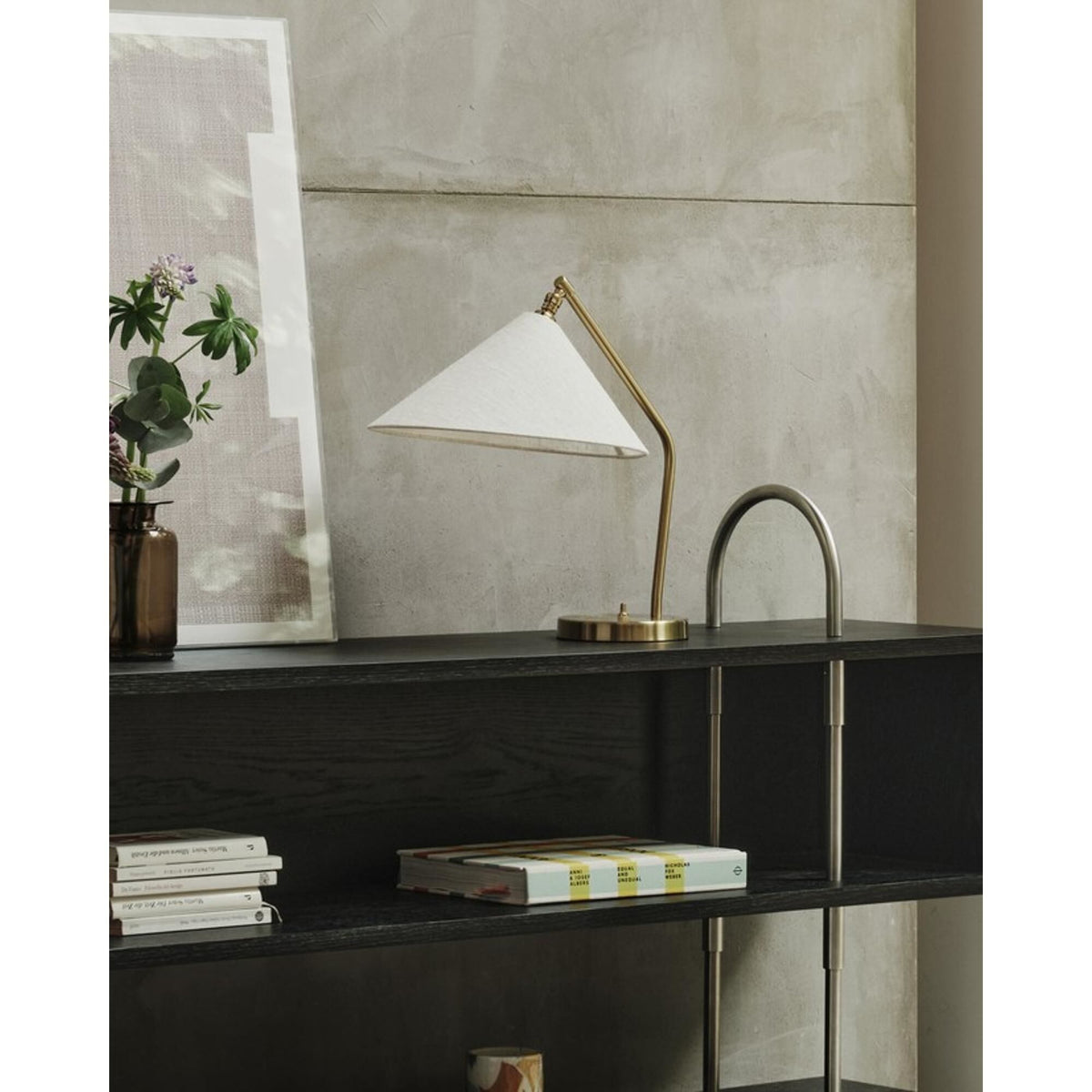 Gräshoppa Table Lamp Brass/ Canvas
