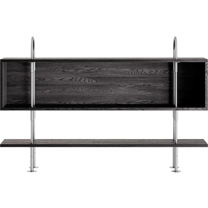 Keen 160 Shelving System 1 Shelf & Box Stainless Steel/Ash Veneer