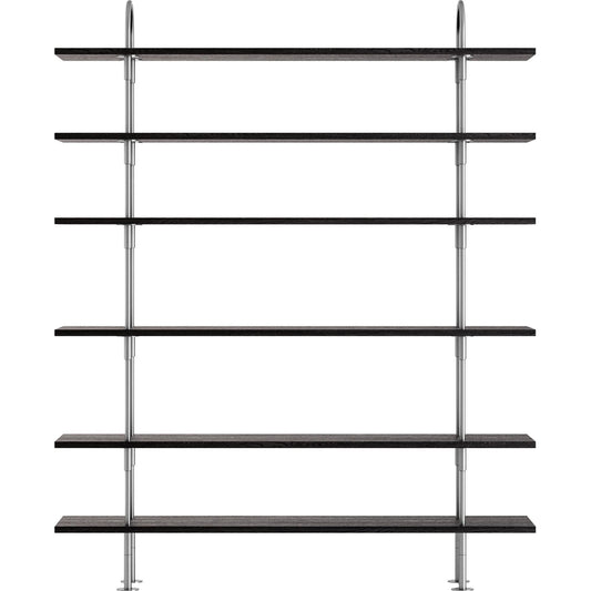 Keen 160 Shelving System 6 Shelves Stainless Steel/Ash Veneer