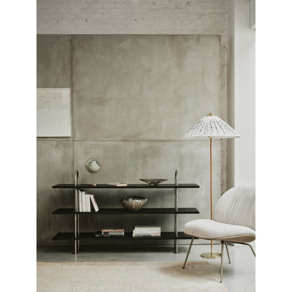 Keen 208 Shelving System 3 Black Brass/ Smoked Glass