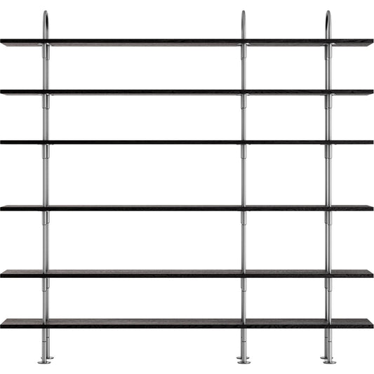 Keen 208 Shelving System 6 Shelves Stainless Steel/Ash Veneer