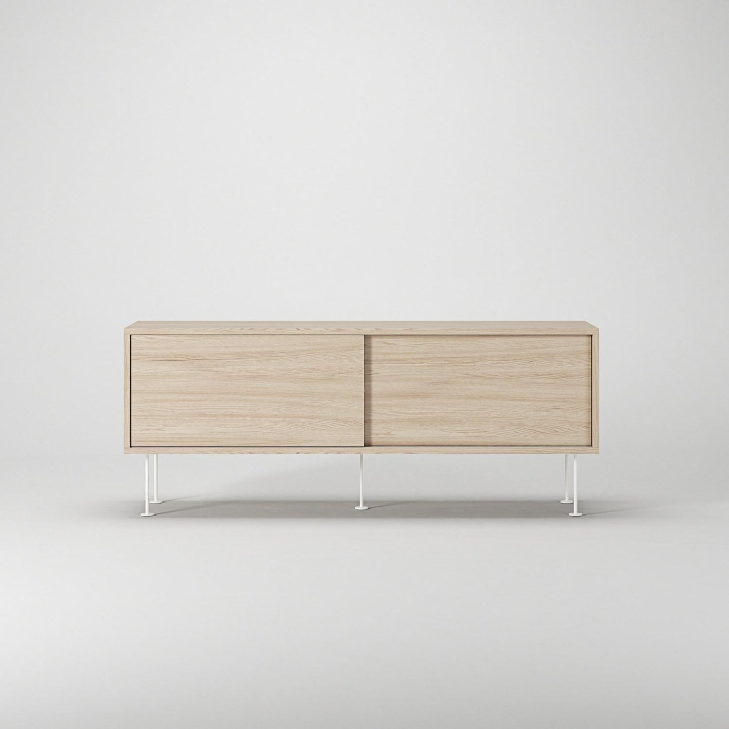Decotique Vogue TV Bench With Legs 136 White Pigmented Oak/ White