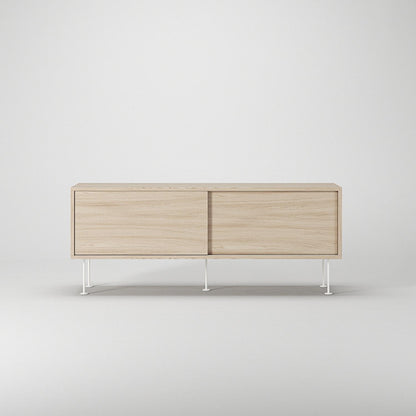 Decotique Vogue TV Bench With Legs 136 White Pigmented Oak/ White