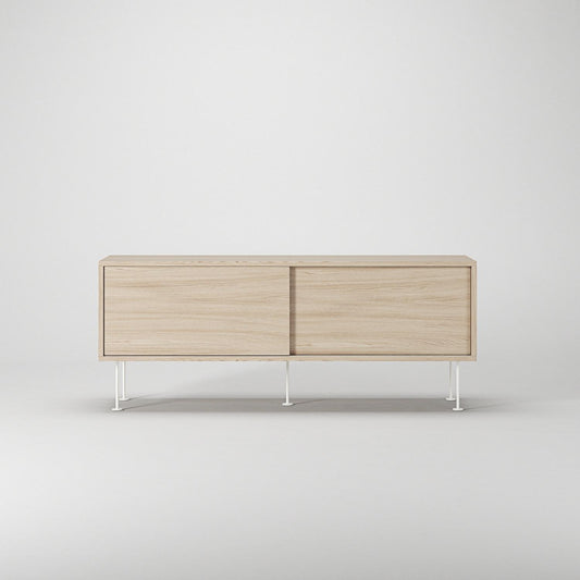 Decotique Vogue TV Bench With Legs 136 White Pigmented Oak/ White