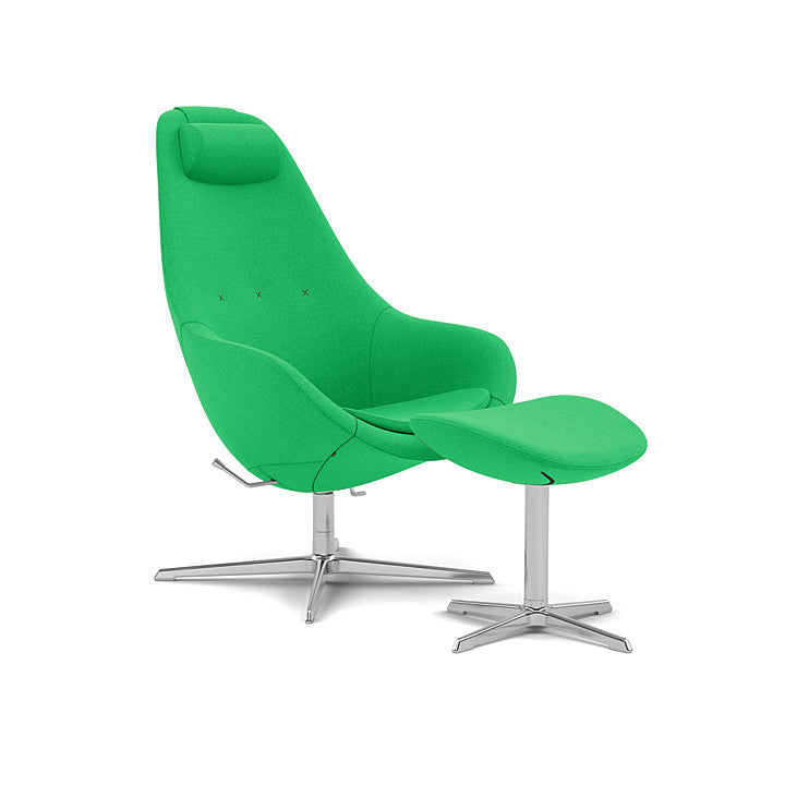 Kokon™ - Swivel armchair with 4-spoke base with armrests (Base - Chrome / Upholstery Material - Vidar)