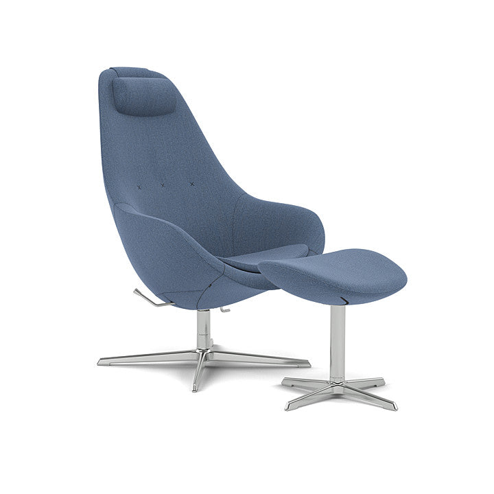 Kokon™ - Swivel armchair with 4-spoke base with armrests (Base - Chrome / Upholstery Material - Re-Wool) by Varier Furniture