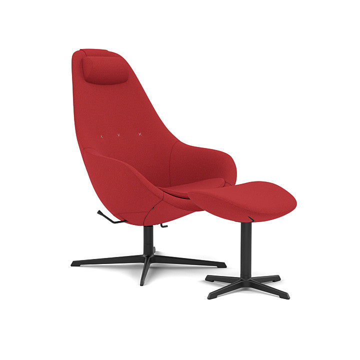 Kokon™ - Swivel armchair with 4-spoke base with armrests (Base - Matte Black / Upholstery Material - Hallingdal 65)