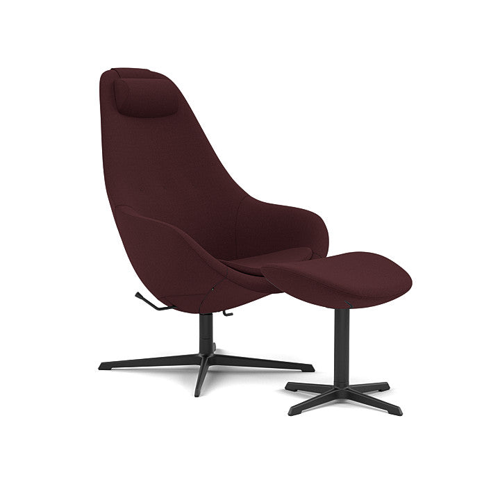 Kokon™ - Swivel armchair with 4-spoke base with armrests (Base - Matte Black / Upholstery Material - Vidar)