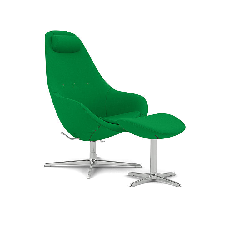 Kokon™ - Swivel armchair with 4-spoke base with armrests (Base - Chrome / Upholstery Material - Divina 3)