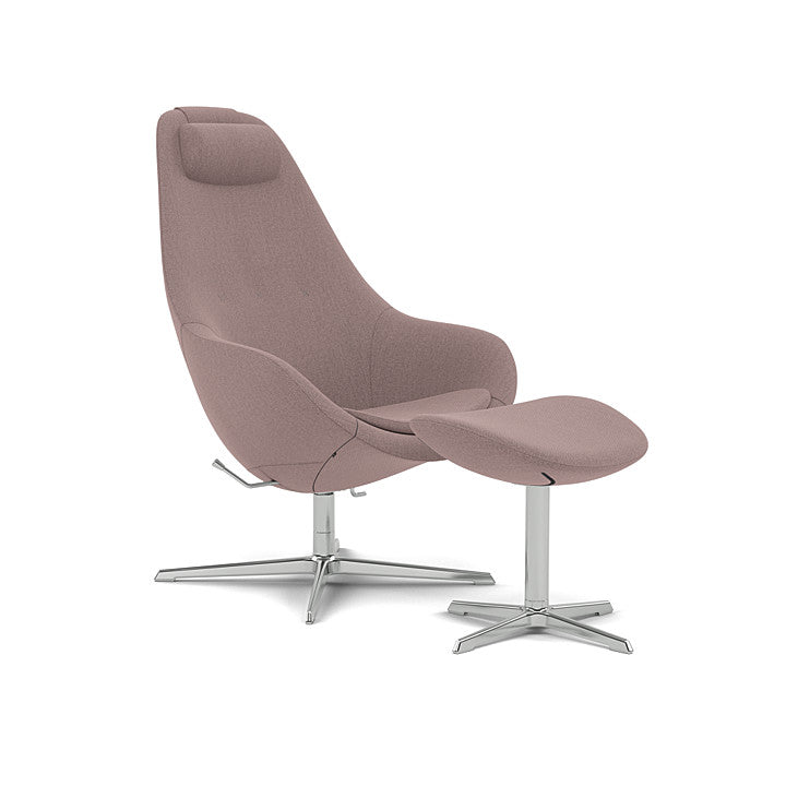 Kokon™ - Swivel armchair with 4-spoke base with armrests (Base - Chrome / Upholstery Material - Re-Wool) by Varier Furniture