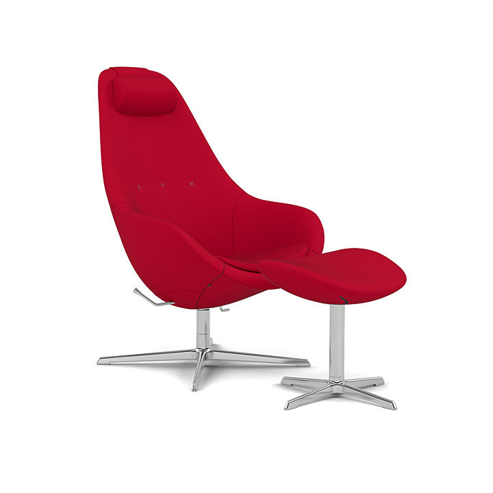 Kokon™ - Swivel armchair with 4-spoke base with armrests (Base - Chrome / Upholstery Material - Reflect)