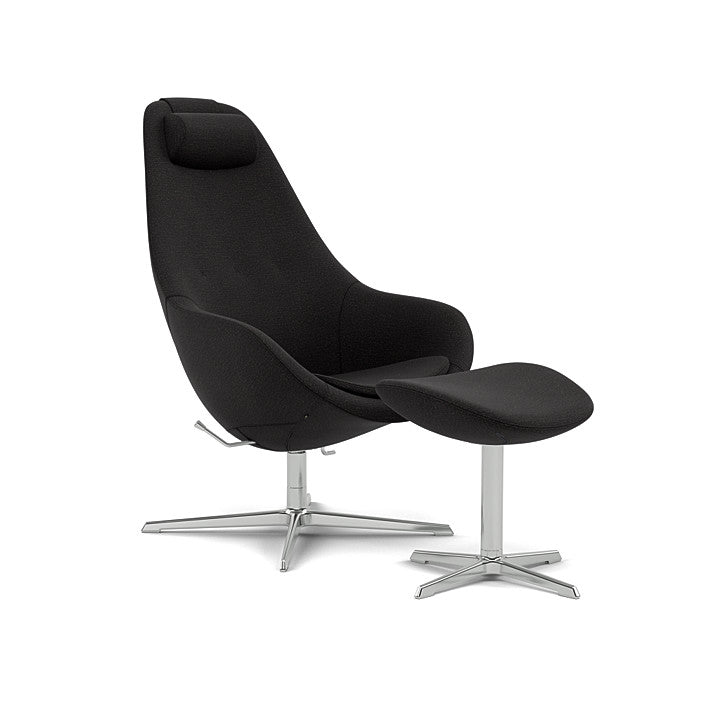 Kokon™ - Swivel armchair with 4-spoke base with armrests (Base - Chrome / Upholstery Material - Re-Wool) by Varier Furniture