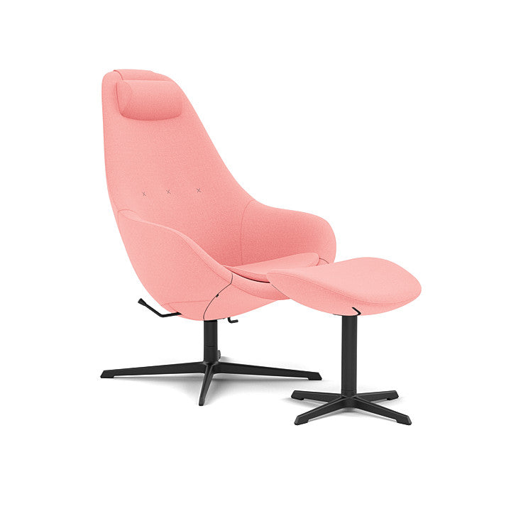 Kokon™ - Swivel armchair with 4-spoke base with armrests (Base - Matte Black / Upholstery Material - Vidar)