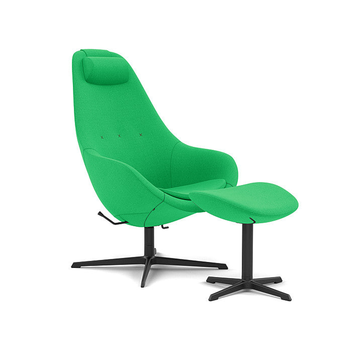 Kokon™ - Swivel armchair with 4-spoke base with armrests (Base - Matte Black / Upholstery Material - Vidar)