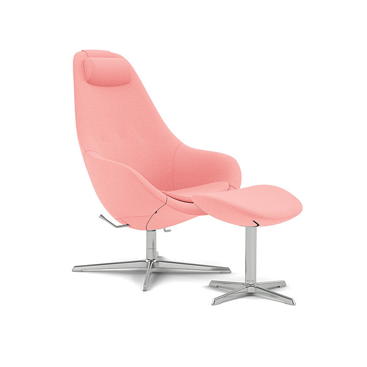 Kokon™ - Swivel armchair with 4-spoke base with armrests (Base - Chrome / Upholstery Material - Vidar)