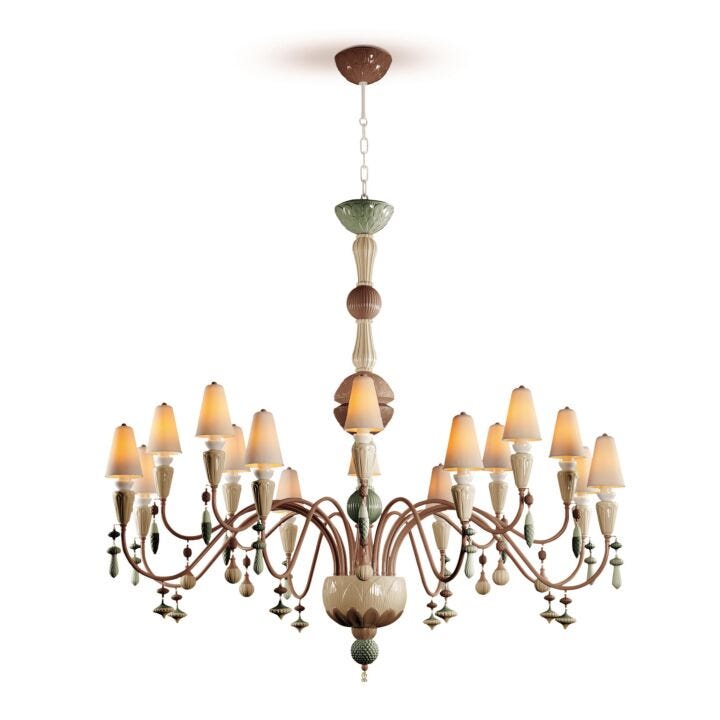 Ivy and Seed 16 Lights Large Flat Chandelier by Lladró #Spices (CE/UK/CCC)