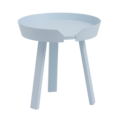 Around coffee table, small, light blue