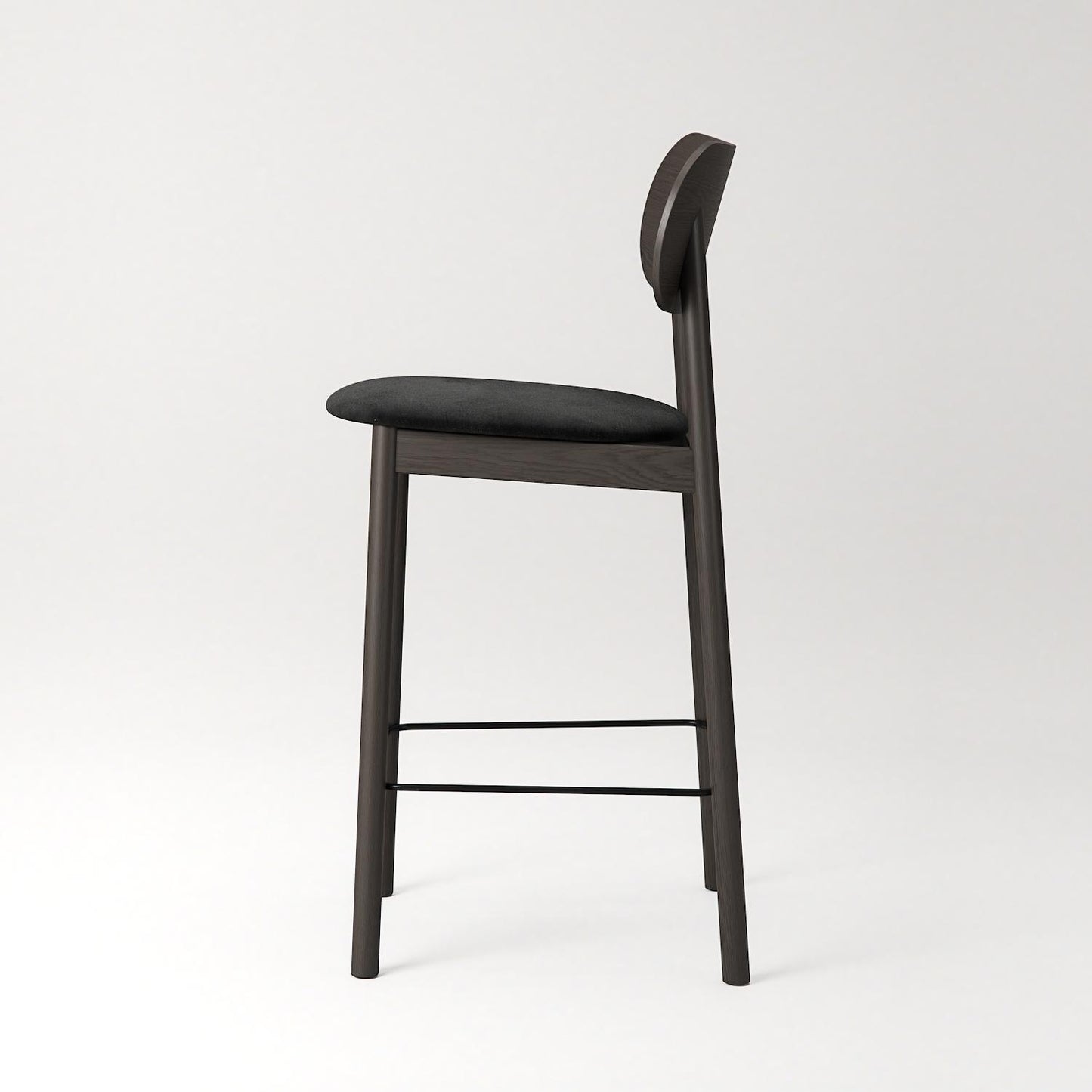 Decotique Elephant Bar Stool Dark Oak/Black Velvet