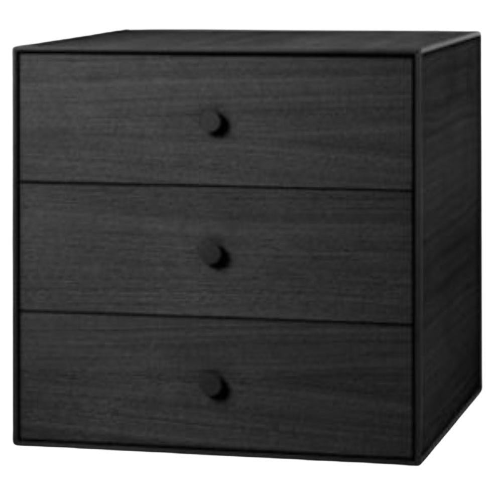 49 Black Ash Frame Box with 3 Drawers by Lassen