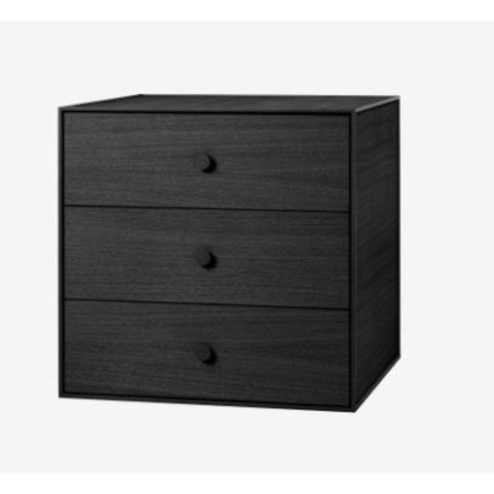 49 Black Ash Frame Box with 3 Drawers by Lassen