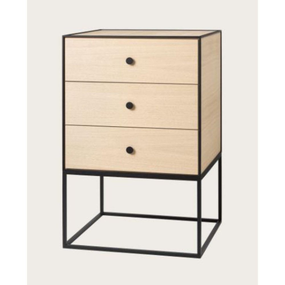 49 Black Ash Frame Box with 3 Drawers by Lassen