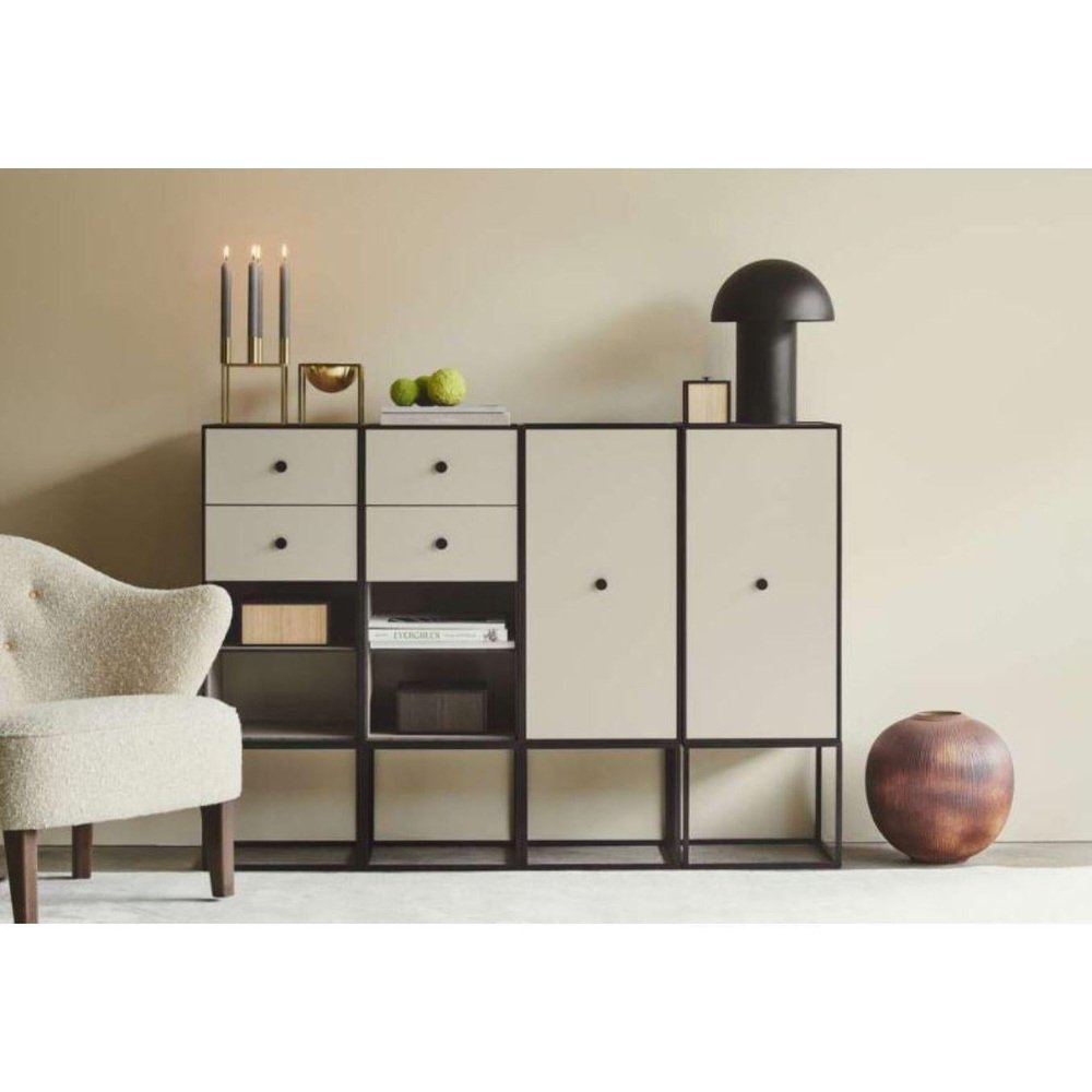 49 Black Ash Frame Sideboard with 1 Drawer by Lassen