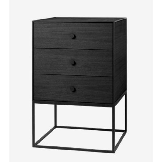 49 Black Ash Frame Sideboard with 3 Drawers by Lassen