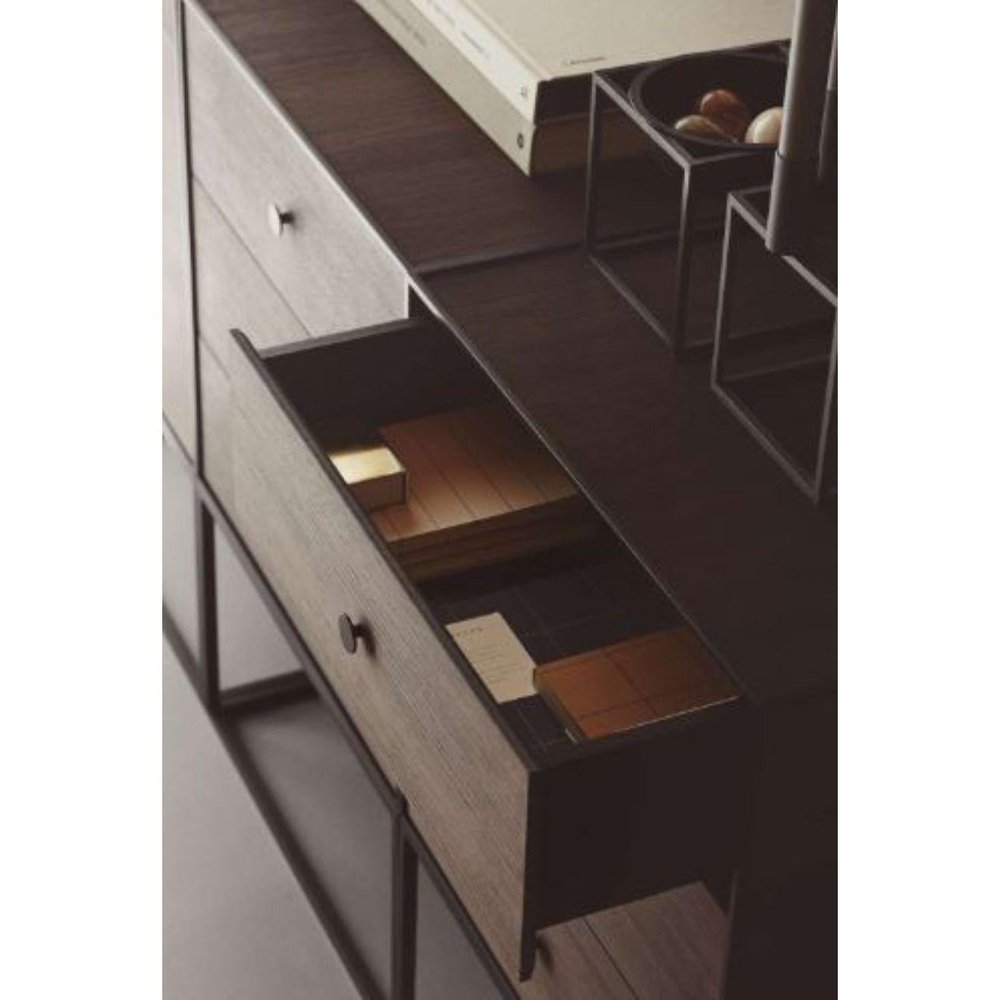 49 Black Ash Frame Sideboard with 3 Drawers by Lassen