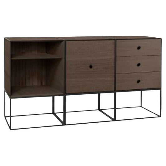 49 Smoked Oak Frame Trio Sideboard by Lassen